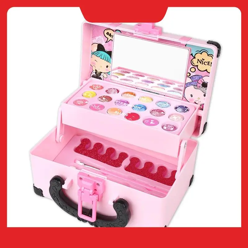 Make-upset voor kinderen voor meisjes Cosmetisch speelgoed Schoonheidsset Lippenstift Oogschaduw met draagbare make-updoos Make-upspeelgoedset voor kinderen
