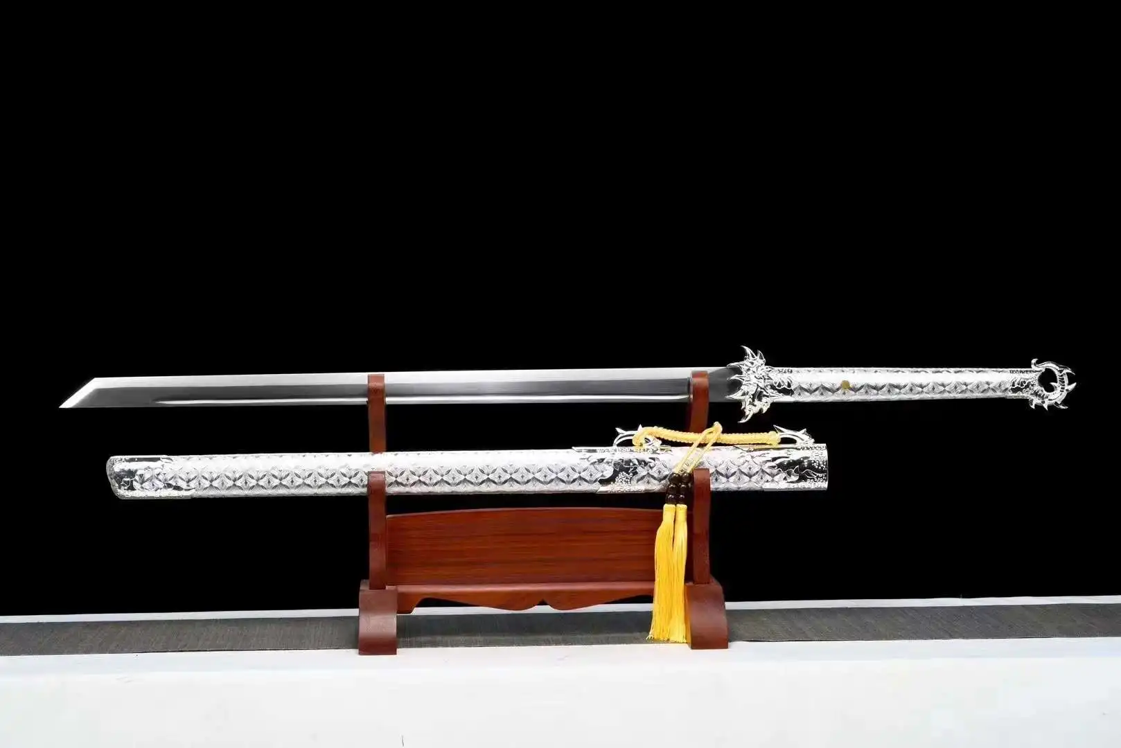 Chinese Kungfu Battle Sword, Real Handmade Multi Refined Extreme Manganese Steel Blade, Unsharp