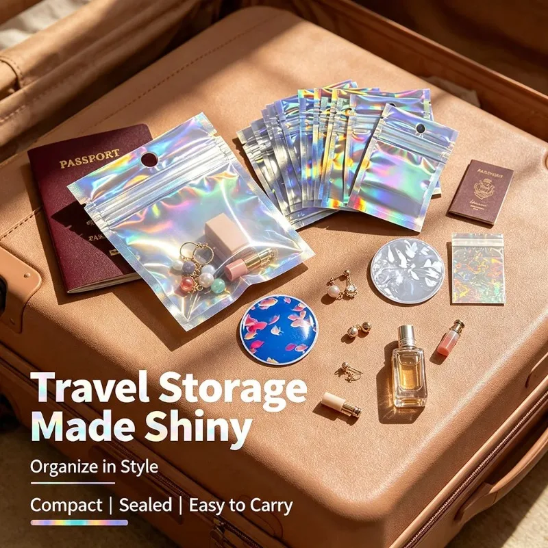 58mm Badge Anti-Oxidation Storage Bags, Resealable Ziplock Pouches for Anime Pin Collectibles, Laser Sealed Packaging Bags