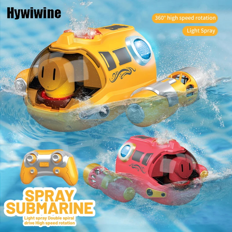 Rc Spray Undersea Boat Waterproof 2.4G High Speed Swimming Pool Bath Games Rc Spraying Motorboat Water Submarine Toys For Kids