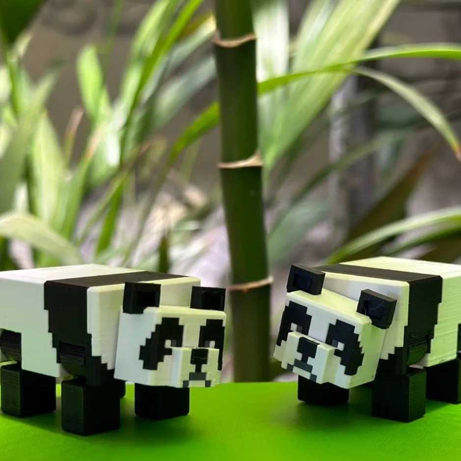 

3D Printed Pixel Panda Toy Articulated Movable Animal Figure Desktop Decoration Creative Fidget Toy Gift