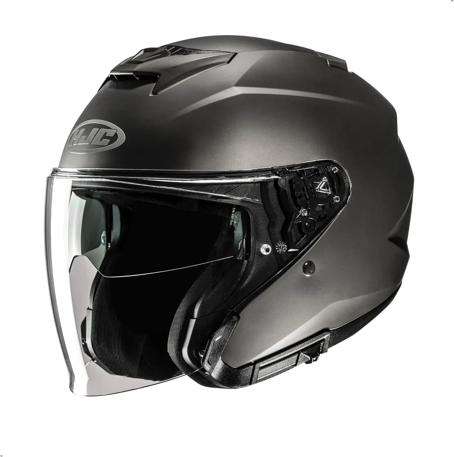 

i31 Solid Open Face Motorcycle Helmet, DOT Approved (Semi Flat Titanium, Small)