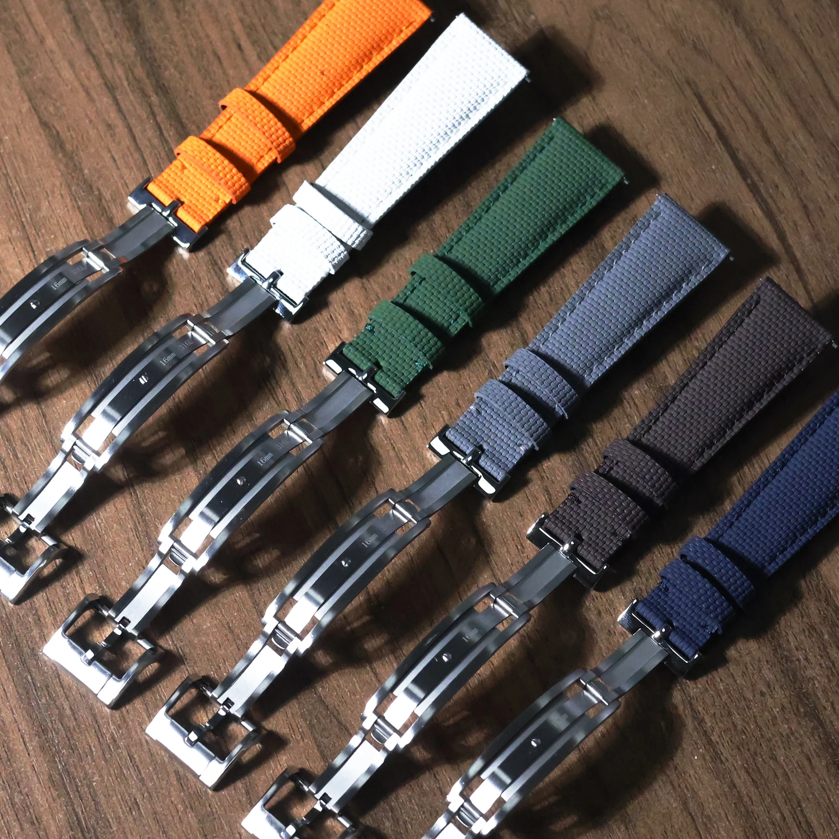 Fit For SEIKO Omega Swatch Universal Watch Sailcloth Signature FKM Rubber Watch Strap with Deployant Buckle Watch Band