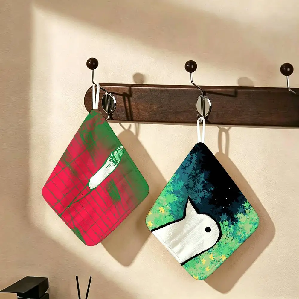 G-Goodnight Punpun Cool Anime Polyester Cotton Hand Wiping Towel, Anti-shrink Hanging Kitchen Cloth for Household Cleaning