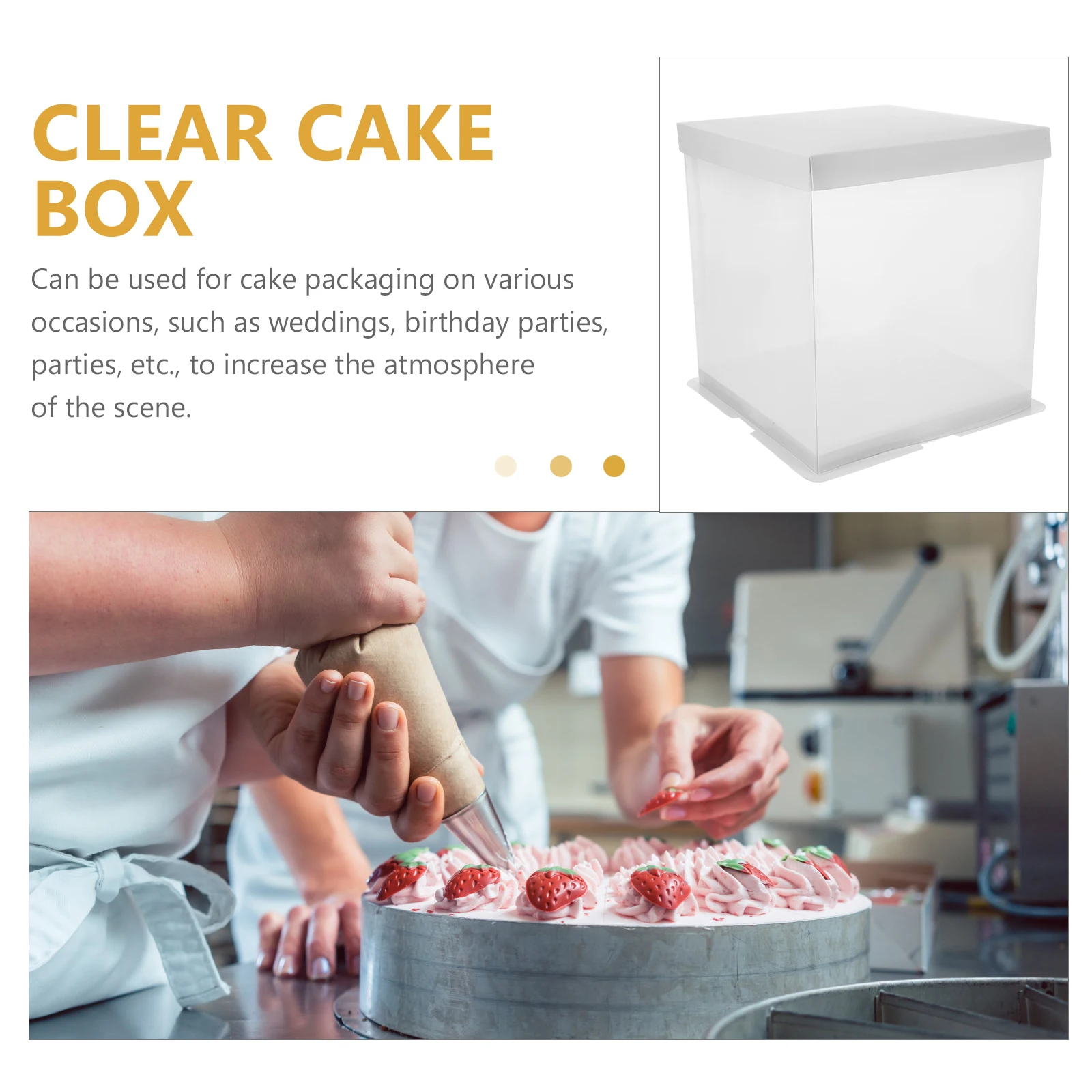 

5PCS Cake Boxes Pure White Transparent Single Double Layer Square 6 Inch 22x22x24 Baking Containers Bulk Plastic Pastries