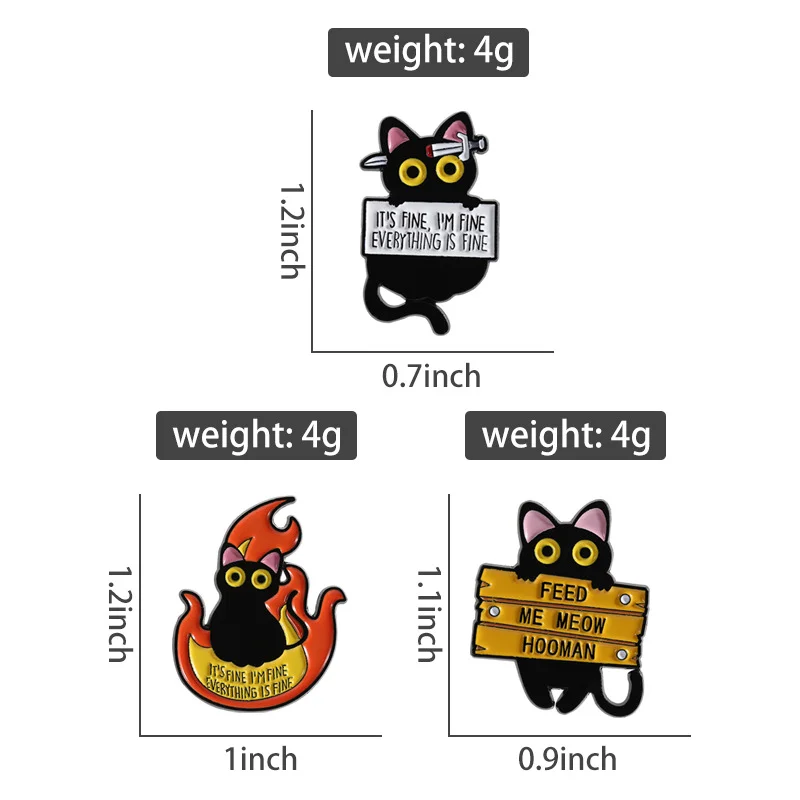 Flame Cat Enamel Pins A Cute Cat Brooch Metal Badge Jewelry Gift Wholesale Available Suitable For Gifting To Kids And Friends