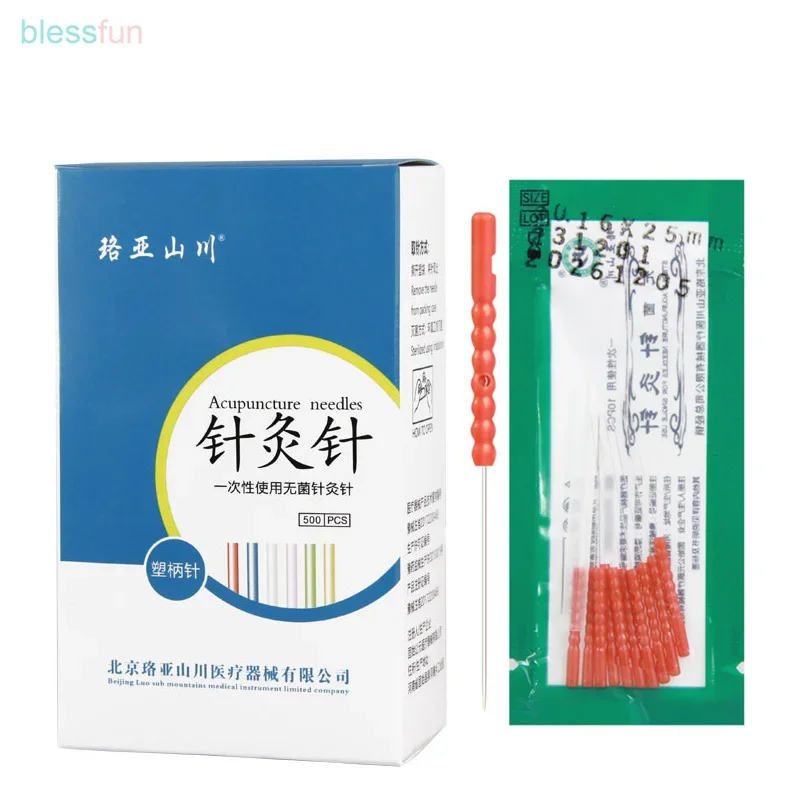 

500Pcs / 0.12/0.14mm Tiny Sterile Cosmetic Acupuncture Needle Colorful Handle Aseptic Body Beauty Abdomen Acupoint Massage