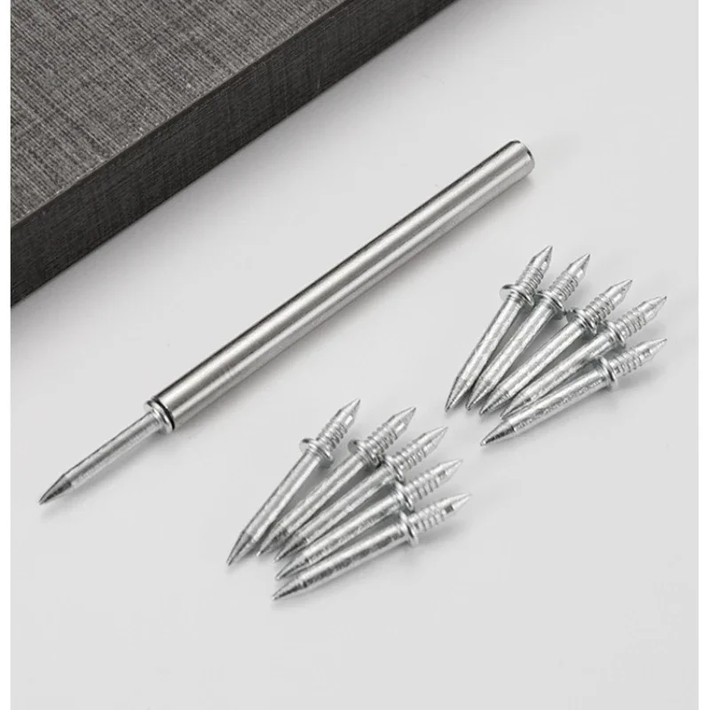 100/200pcs Seamless Thread Double Head Nails  Without Marks Nails Wood No Trace Fixator with 1pcs Specific Sleeve Tool