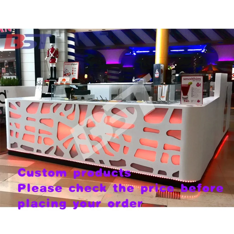 custom.Stylish Marble Top Bar Counter with LED Lighting Home Bar Restaurant Hotel & Coffee Shop Use 10-Year Warranty
