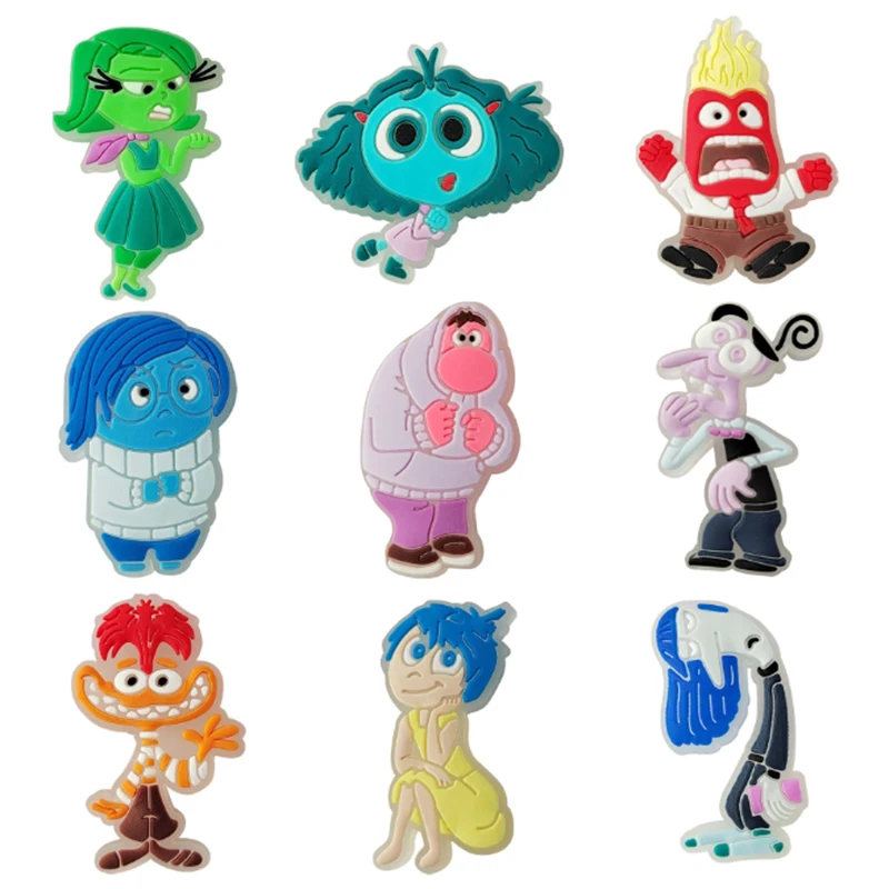 MINISO Disney Inside out Shoe Charms Glowing Luminous In Dark Clogs Accessories Joy Anxiety Anger Sadness Creative Gift