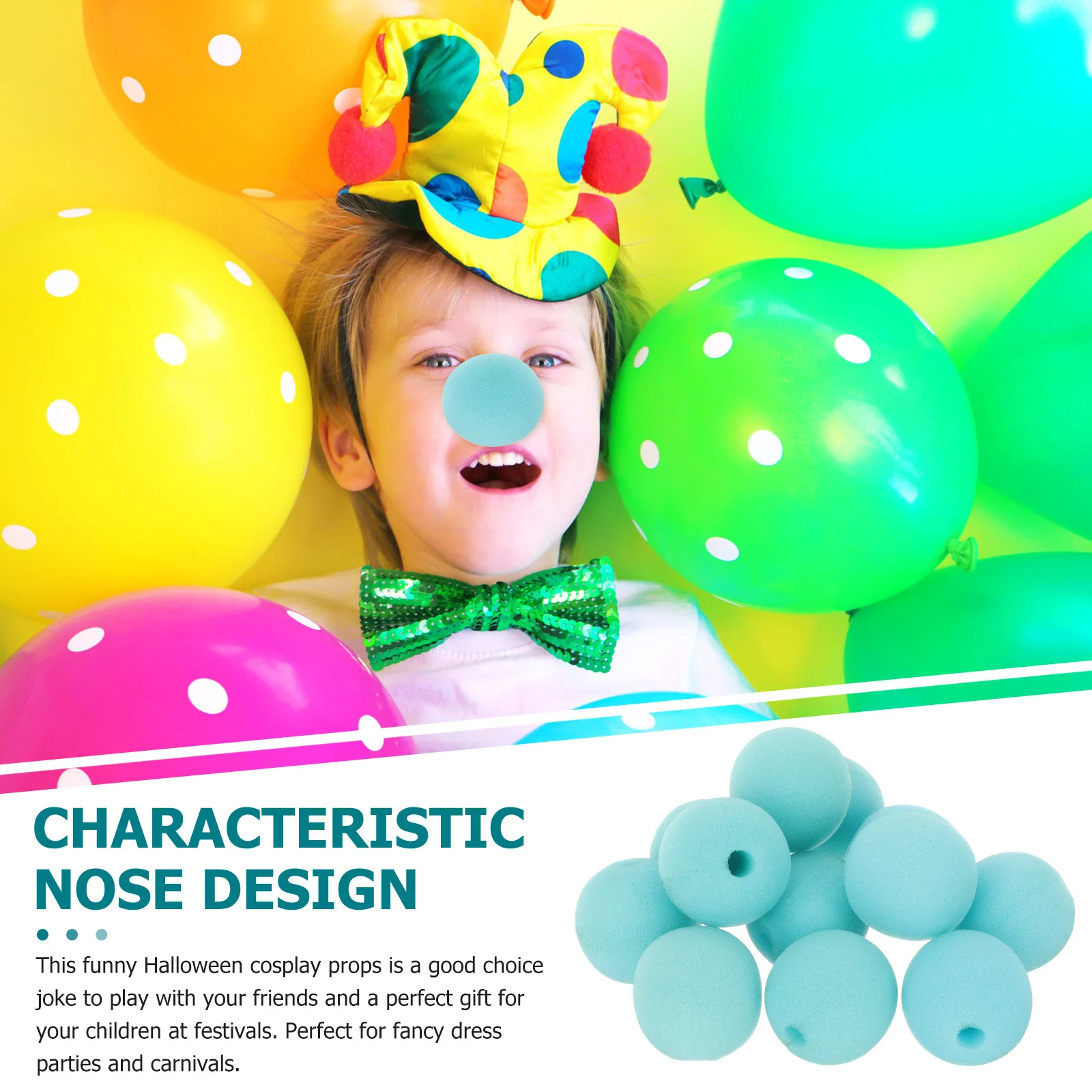 

20 шт., карнавальный костюм с носом клоуна, реквизит для косплея, аксессуары для костюмов, реквизит для платья