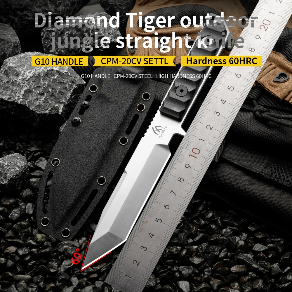 

High quality multifunctional fixed blade - outdoor camping, rescue, and emergency survival knife, men's gift