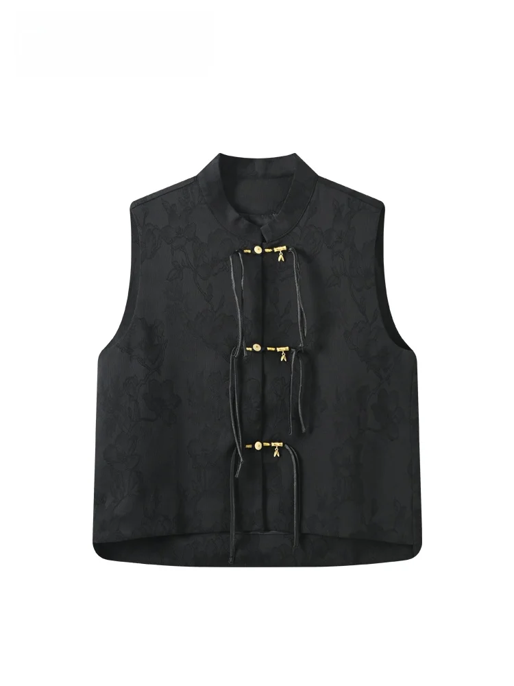 

New Chinese Sle Oversized Vest Women's Casual Autumn Winter Faionable Versatile plus Size Traditional National Sle Top