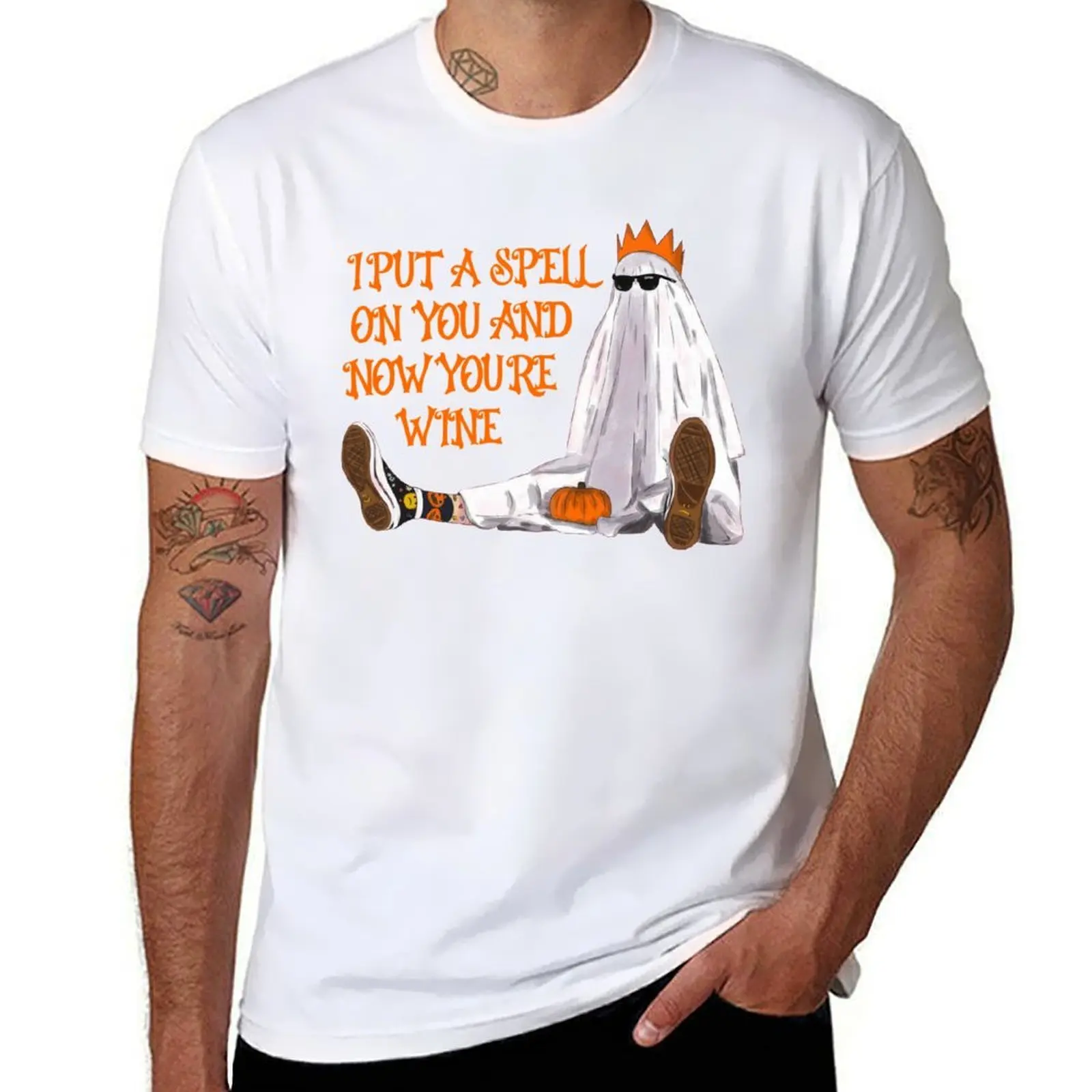

I Put A Spell On You And Now You're Wine Funny Halloween Costume T-Shirt t shirts with prints t shirts for man slim fit T-Shirt