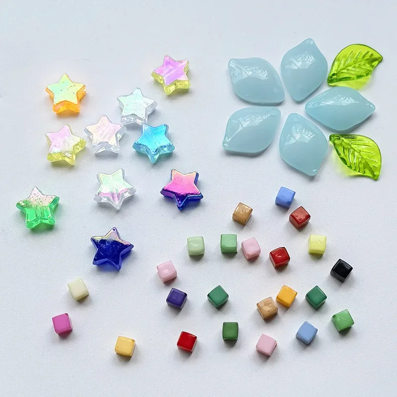 Five Pointed Star Mosaic Handmade DIY Material Square Beads String Beads Small Grain Mini Mosaic Acrylic Glass