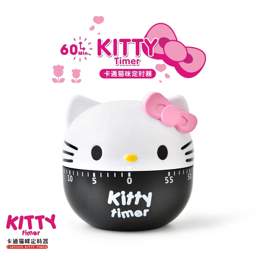 Hello Kitty مؤقت ميكانيكي يدوي ، أدوات طبخ المطبخ ، أنيمي سانريود ، ديليكاتيكارتون ، ديكور المطبخ ، هدايا الفتيات ، كاواي