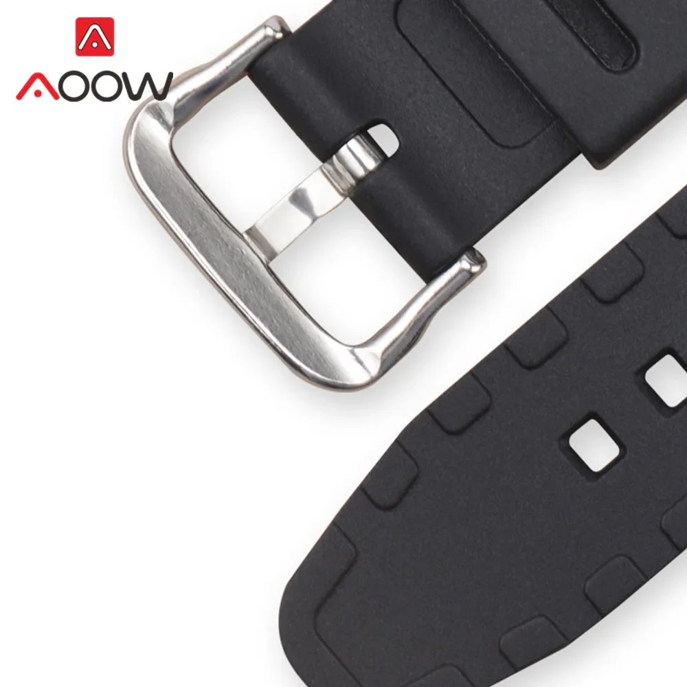 Rubber Strap for Casio AE-1200WH AQ-S810W MRW-200 SGW-400H Stainless Steel Buckle Men Black Replace Bracelet Watch Band 18mm