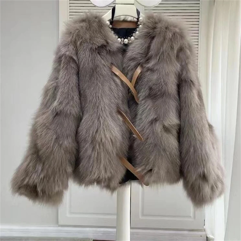 Women Korea Fashion Warm Feather Coats Loose Short Outercoat Lady Party Elegant Outfits 2024 Autumn Fashion Faux Fox Fur Coat