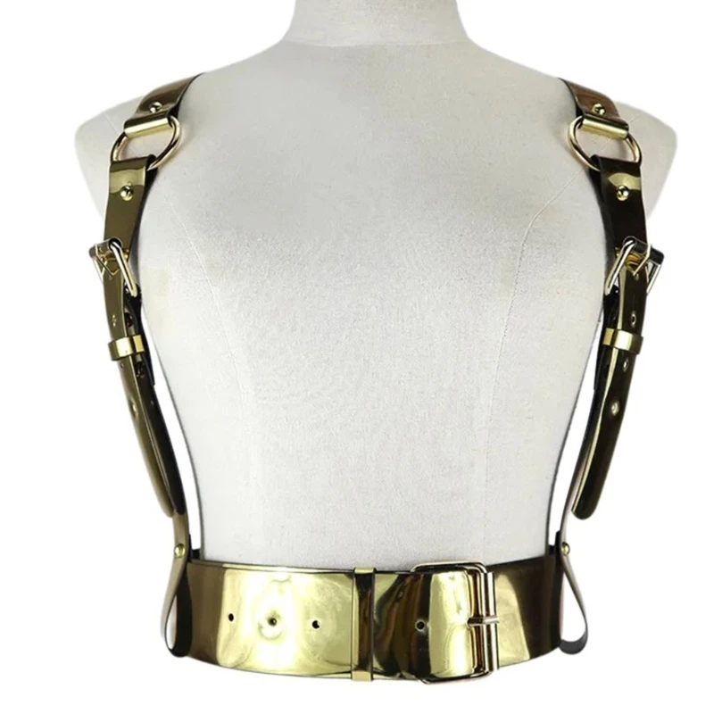 Punk PU Sexy Metallic Chain Body Chain for Women Girl DXAA