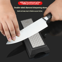 Double-Sided Diamond Sharpening Stone With Base For Sharpening Professional Knife Sharpening Stone Kitchen Knives 400 1000 Grit