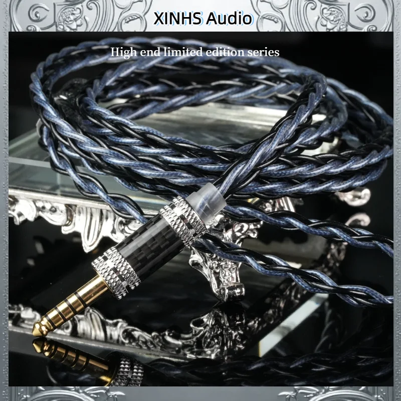 xinhs-y24-8-core-blue-black-single-crystal-copper-earphone-hifi-upgrade-cable-078-2pin-hd650-ie900-mmcx，25-35-44mm