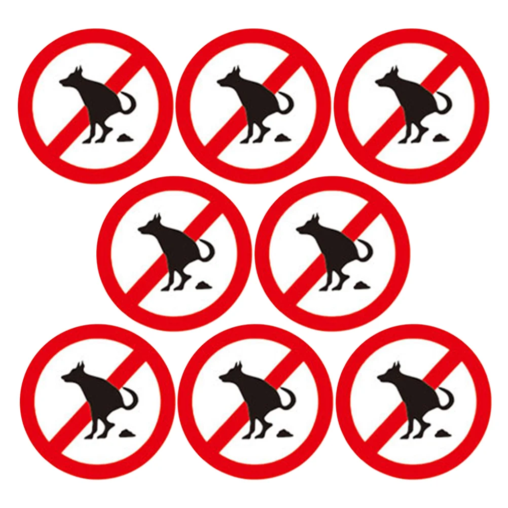 8 Pcs Sign Signs Dog Pooping Stickers Prohibition Water Proof for Lawn Pvc Funny Peeing