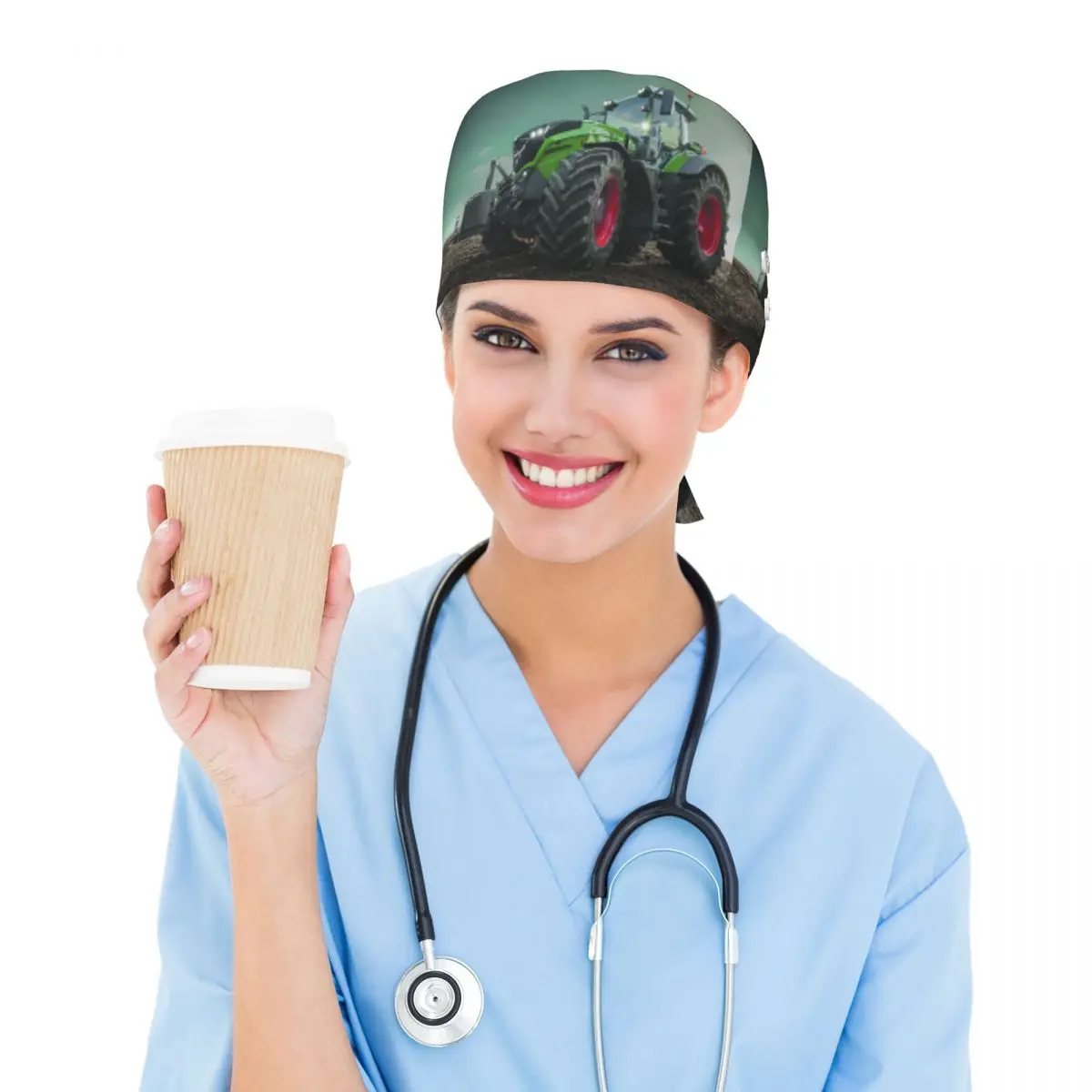 Farming Tractor Fendt Scrub Hat Doctor Working Surgical Cap Men Women Adjustable Nursing Caps for Dentist