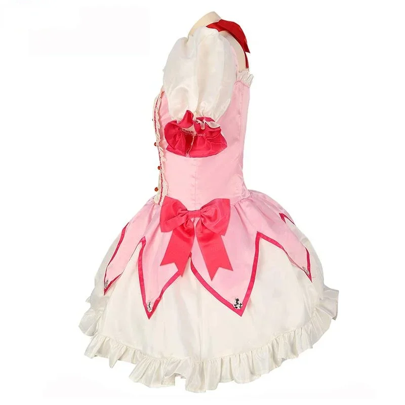 Kaname Madoka Cosplay Costume Wig Anime Puella Magi Madoka Magica Pink Ball Dress Halloween Party Uniform Outfit for Women Girl view 4