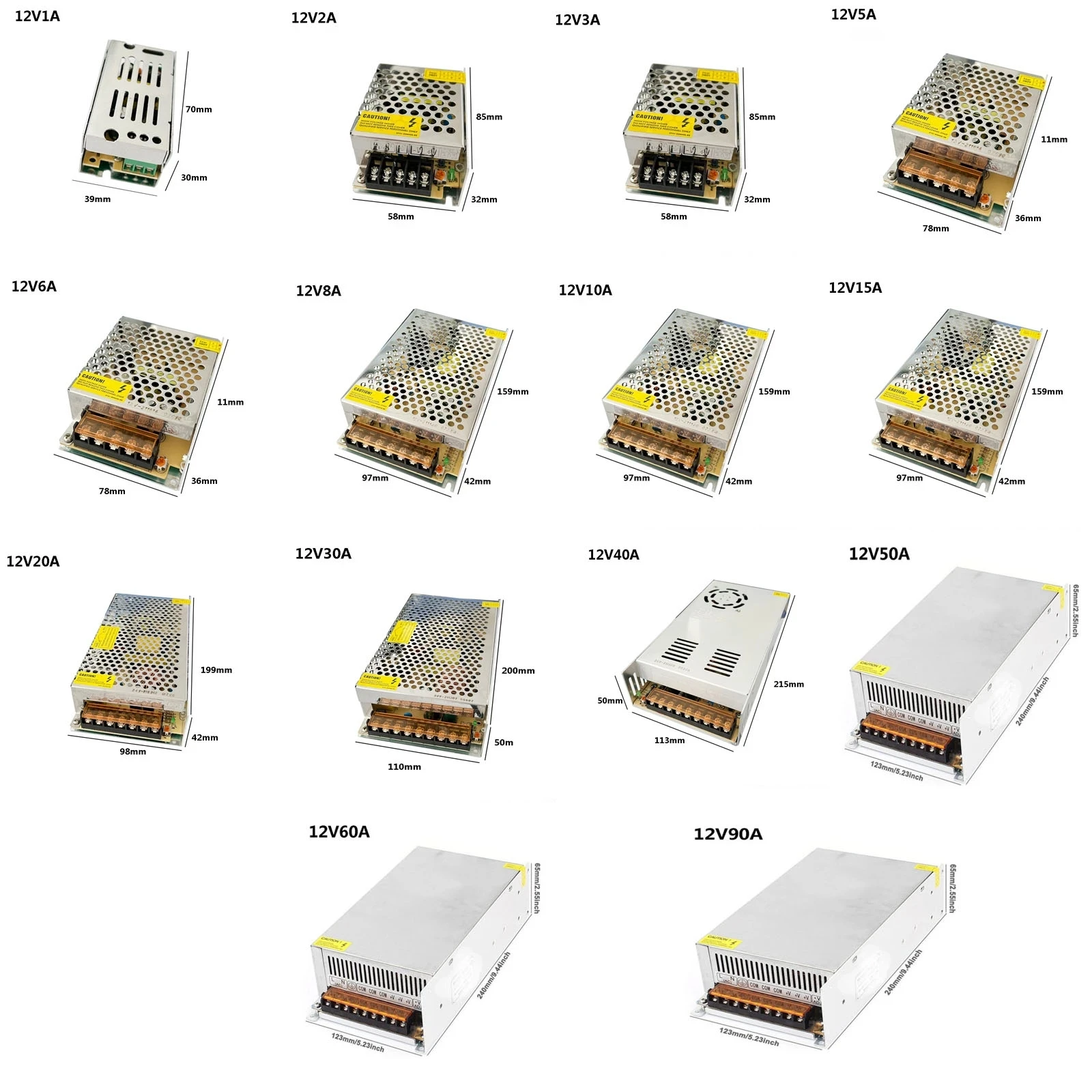 LED Driver 5V 12V 24V 36V 48V 1A  2A 5A 10A 20A 30A 60A LED Power Supply  AC85-265V Lighting Transformers For LED Power Lights