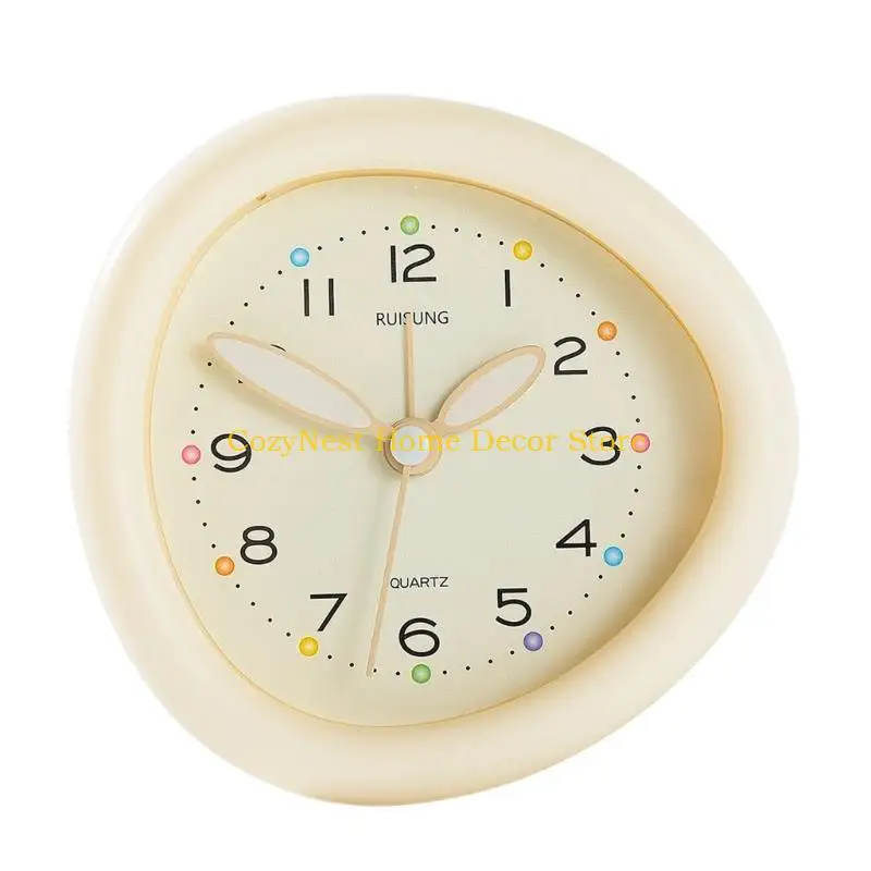 92MF Small Analog Alarm Clock,Battery Operated Desk Table Shelf Clock Night Light