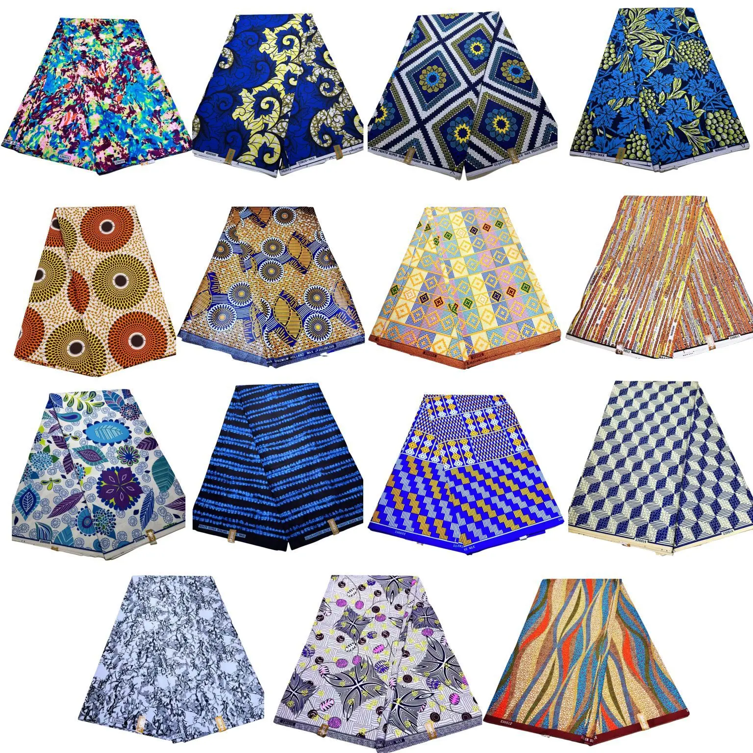 African Ethnic Wax Print Fabric – Double-Sided Geometric Pattern, Polyester Imitation Wax Cloth for DIY Sewing & Craft Projects