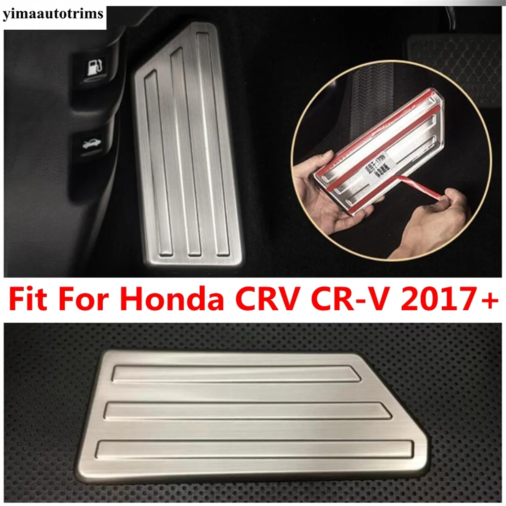 Left Foot Rest Pedal Panel Protection Decoration Cover Trim For Honda CRV CR-V 2017 - 2020 Stainless Steel Accessories Interior