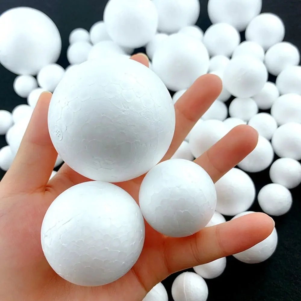 1cm 1.5cm 2cm 2.5cm 3cm 4cm white foam Round balls Mini Polystyrene Styrofoam craft Decoration Christmas balls