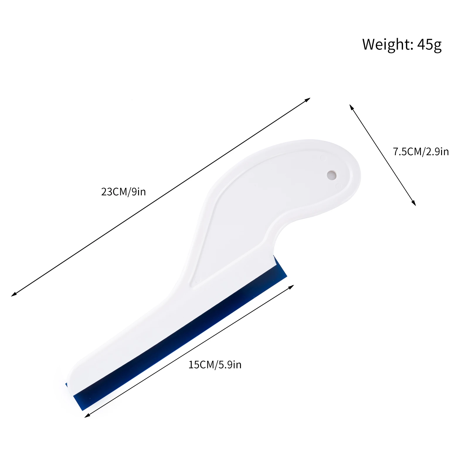 Silicone Edge Squeegee for Window Tint with Curved Handle, Triangular Car Wrap Tool for Glass Water Removal and Bubble Smoothing