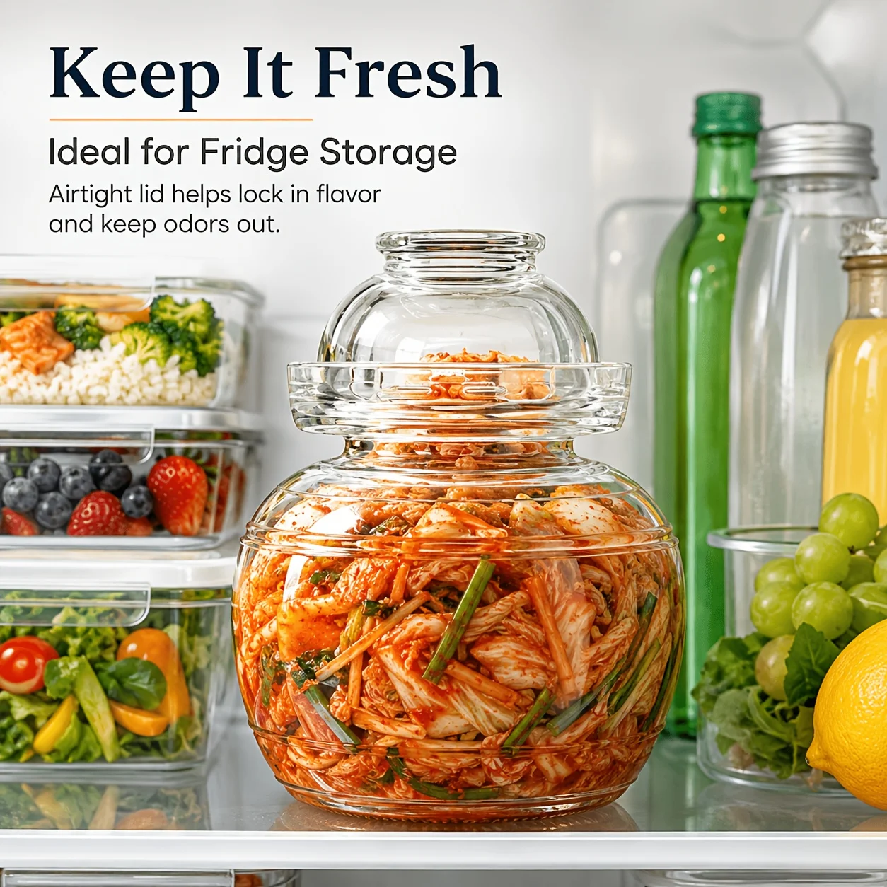 Glass Kimchi Fermentation Jar - Food Storage Jars & Containers recension och pris