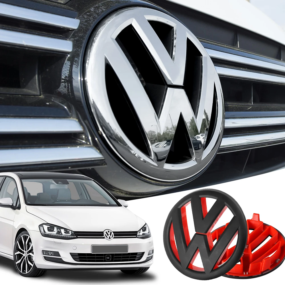 2Pcs Chrome Car Front Radiator Grille Emblem +Rear Trunk Lid Badge Auto Emblem For Volkswagen VW 2010-2013 GOLF 6(MK6) GTI MK5