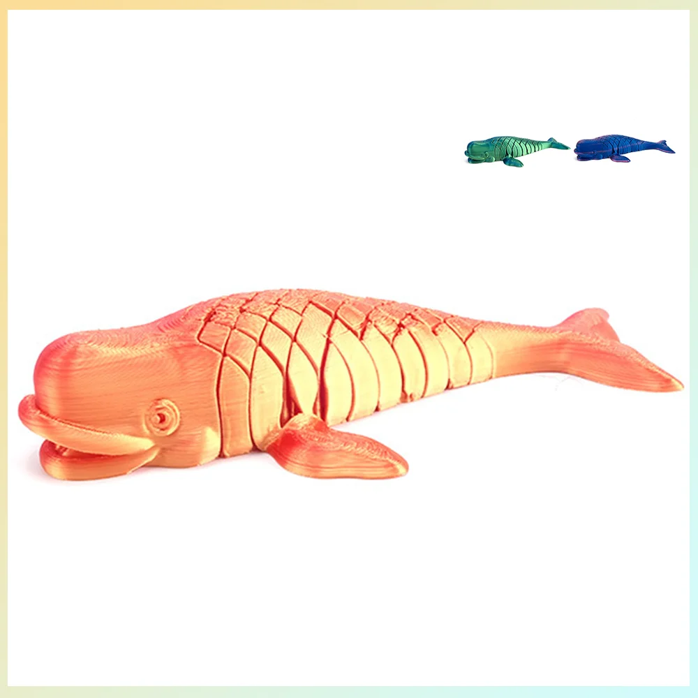 3D Printed Toys whales Figures Multi-joint Model Ornament Realistic Decorations Relieving Desktop Novelty Creativity Kids Gifts