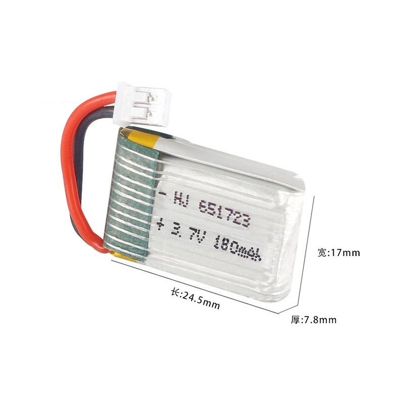 1/3/5/10/20 sztuk 3.7v 180mah 651723 bateria LIPO dla jjr/c H36 E010 E010C E011 E013 F36 NH010 baterii części zamienne do quadcoptera RC