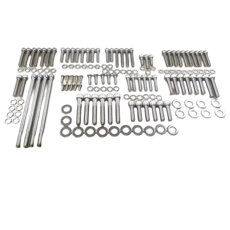 AU16-For Touring Electra Glide Street Glide Road Glide Road King CVO 2007-2016 Stainless Steel Engine Screw Bolt Kit For