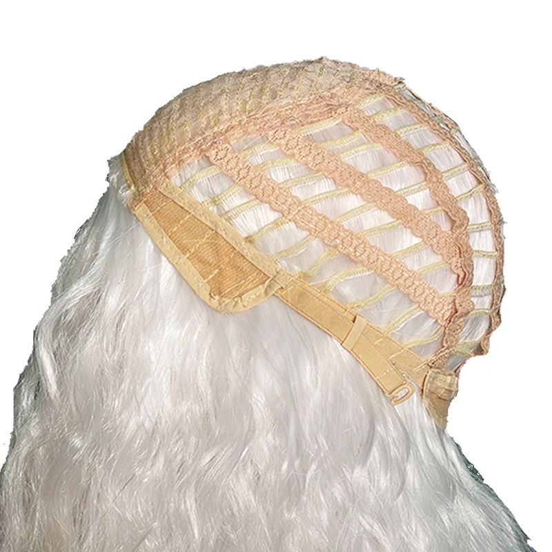 Barba e peruca de feiticeiro branco – acessório de fantasia de pai engraçado de Halloween para adultos (peruca + barba)