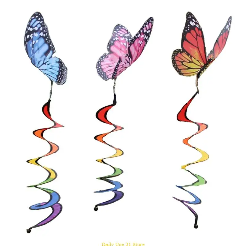 Various Colorful Butterfly Curlie Spinners Ornaments for Patios and Garden Decoration Outdoor Enchantments & Indoor Fun