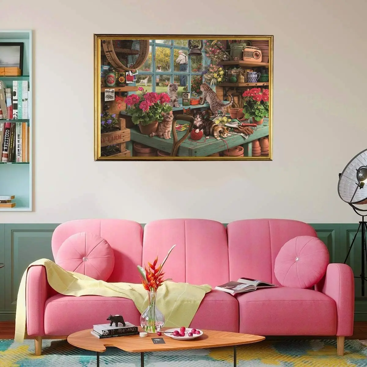 500 Pieces Jigsaw Puzzle Naughty Cats Woode Puzzle Unique Gift for Adult Kids Friend Animal Lover Home Office Bedroom Wall Decor