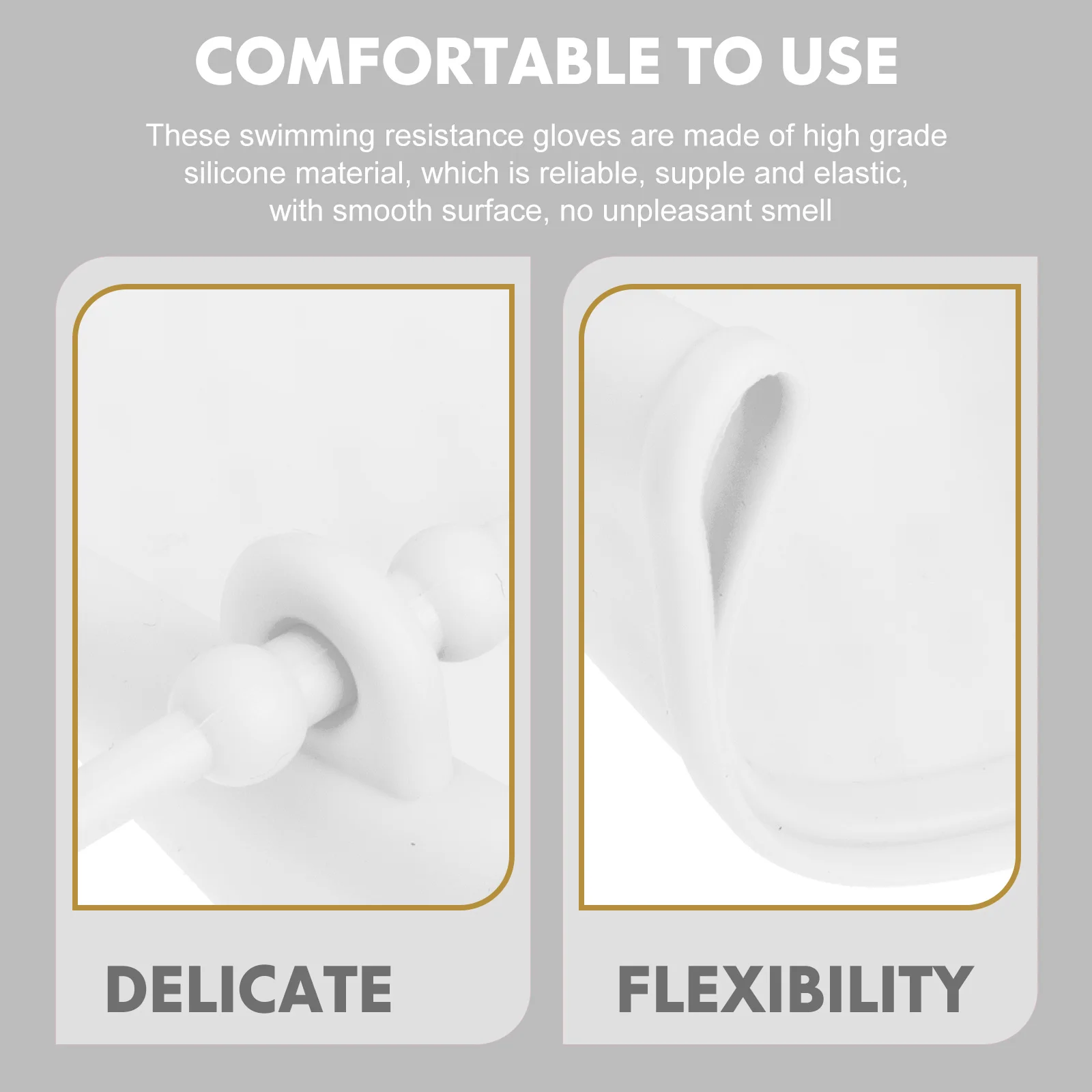 1Pair Adjustable Swimming Webbed Gloves Silicone Material for Swim Practice Diving Training Water Resistance Workout