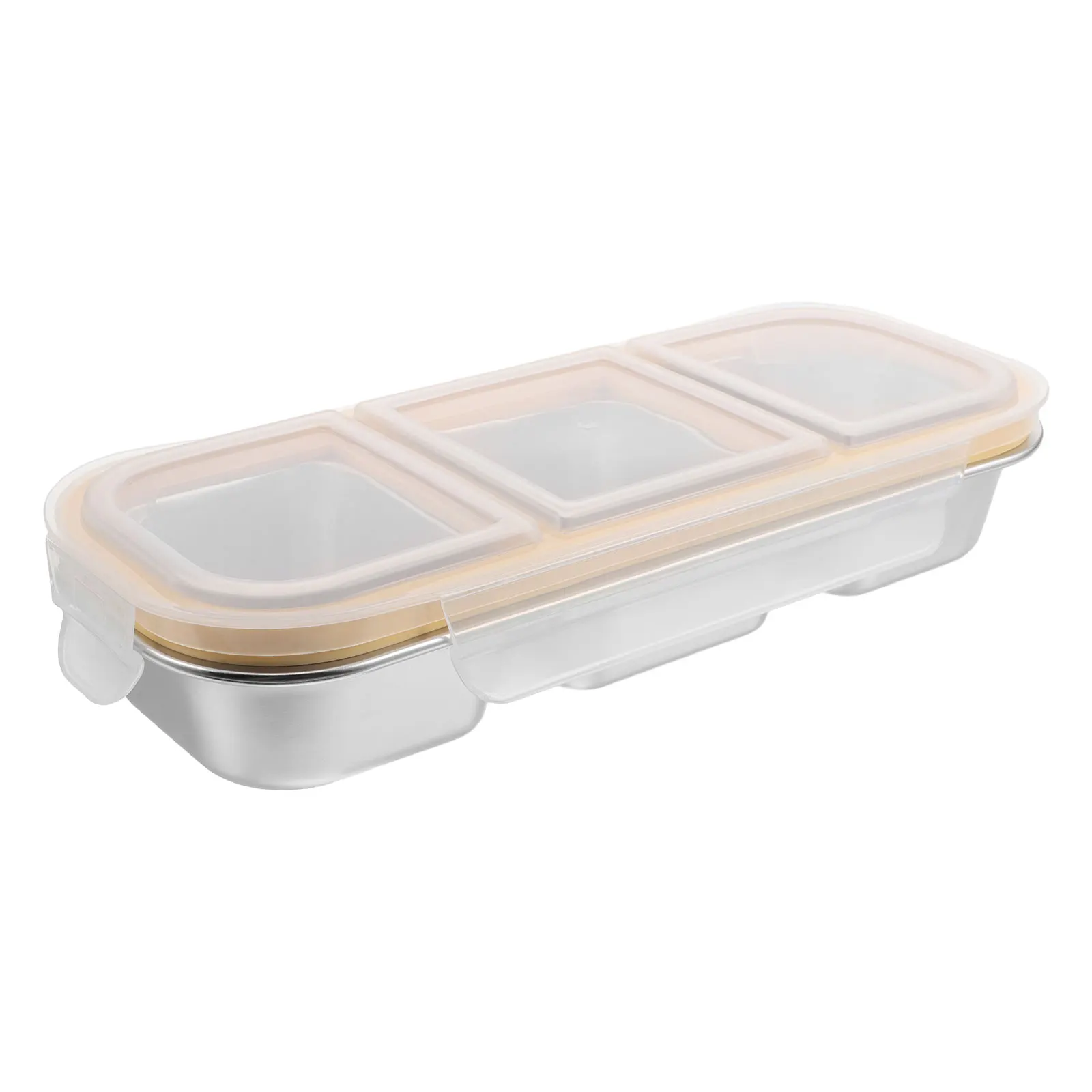 

Stainless Steel Metal Food Container Portable Lunch Box Adult Easy Clean Multi Compartment Lightweight Travel Snack