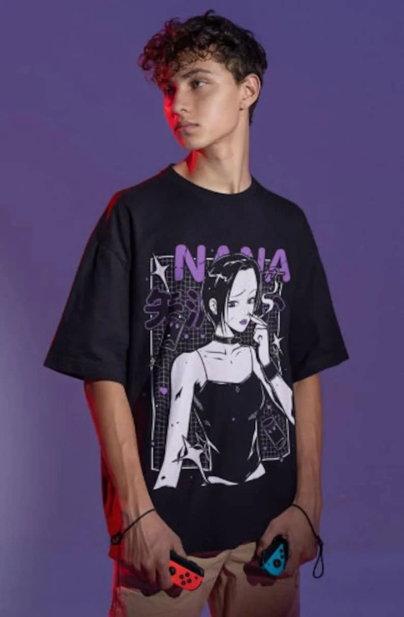 Unisex Nana Osaki Anime T-Shirt, Black Stones Manga Graphic Tee Shirt