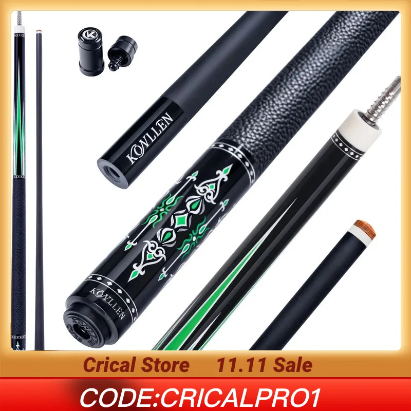 

KONLLEN Carbon Fiber Pool Cue with 12.5mm Tip Low deflection billar Professional pool cues for Billiard Cue Stick