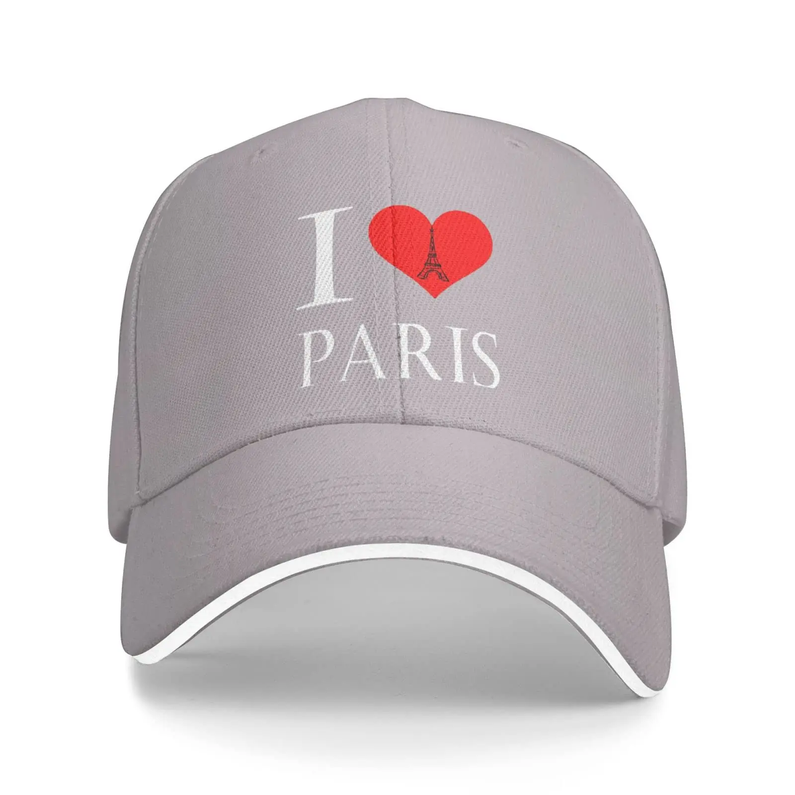 Unisex I Love Paris Eiffel Tower Baseball Hat Heart Baseball Cap Adjustable Hunting Hat for Men Women