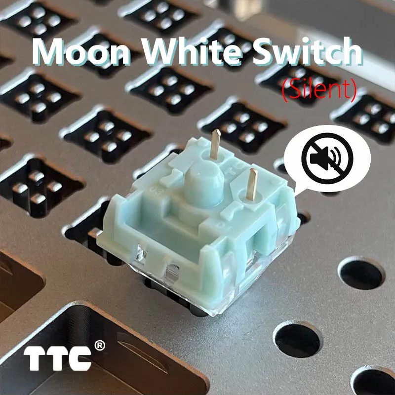Ttc silencioso interruptor branco azulado som de alta fidelidade 3pin tátil smd rgb 42g para teclado mecânico interruptores mudos lubrificação de fábr
