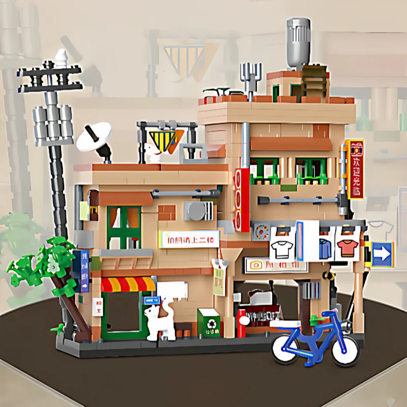 

Строительный блок серии City Impression, сборка из микрочастикулы, набор ретро-набор улиц 8090 дюймов, декоративные игрушки и подарки