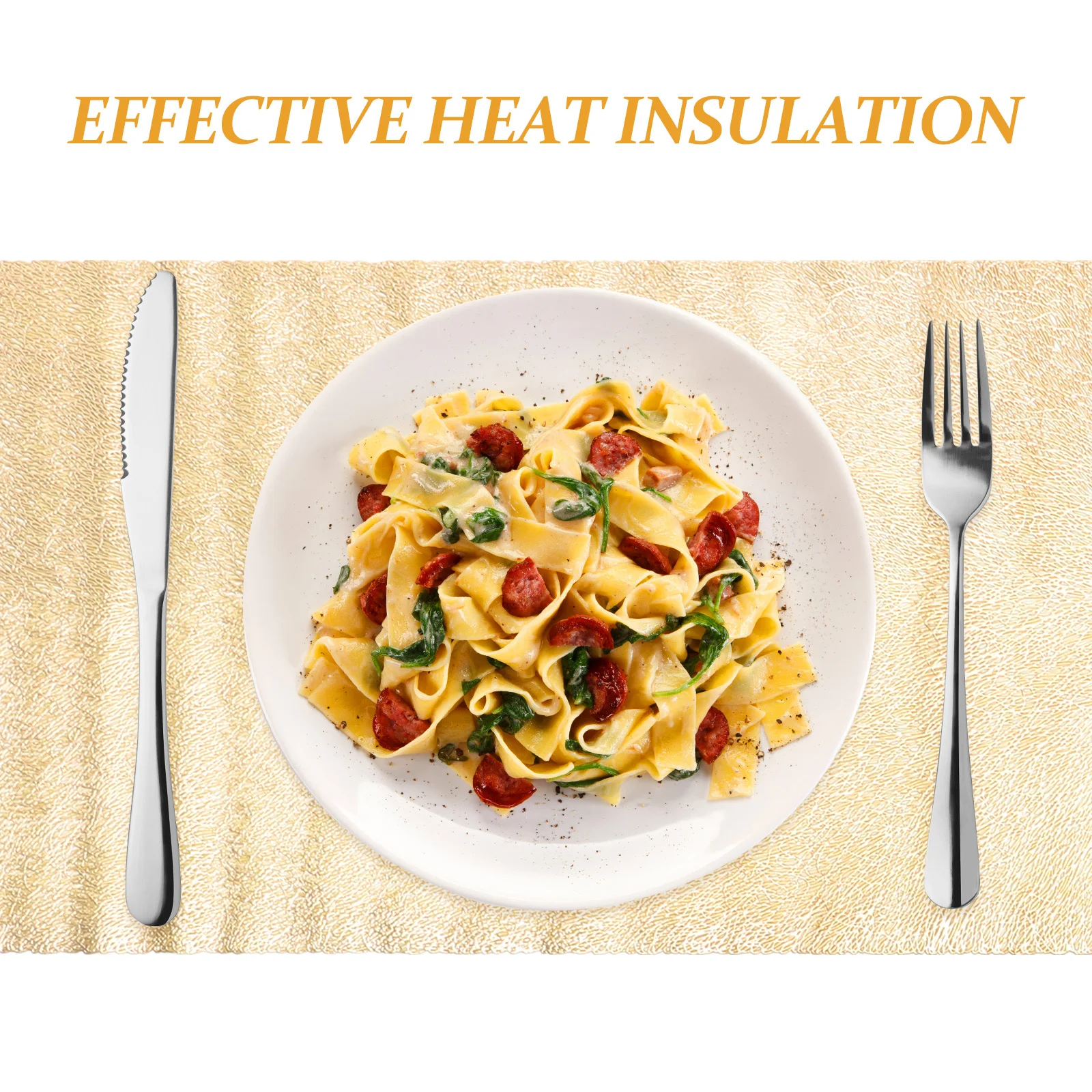 

Gilding PVC Placemat Table Runner Heat Resistant Insulated Dining Table Mat Anti Slip Washable PVC Placemats